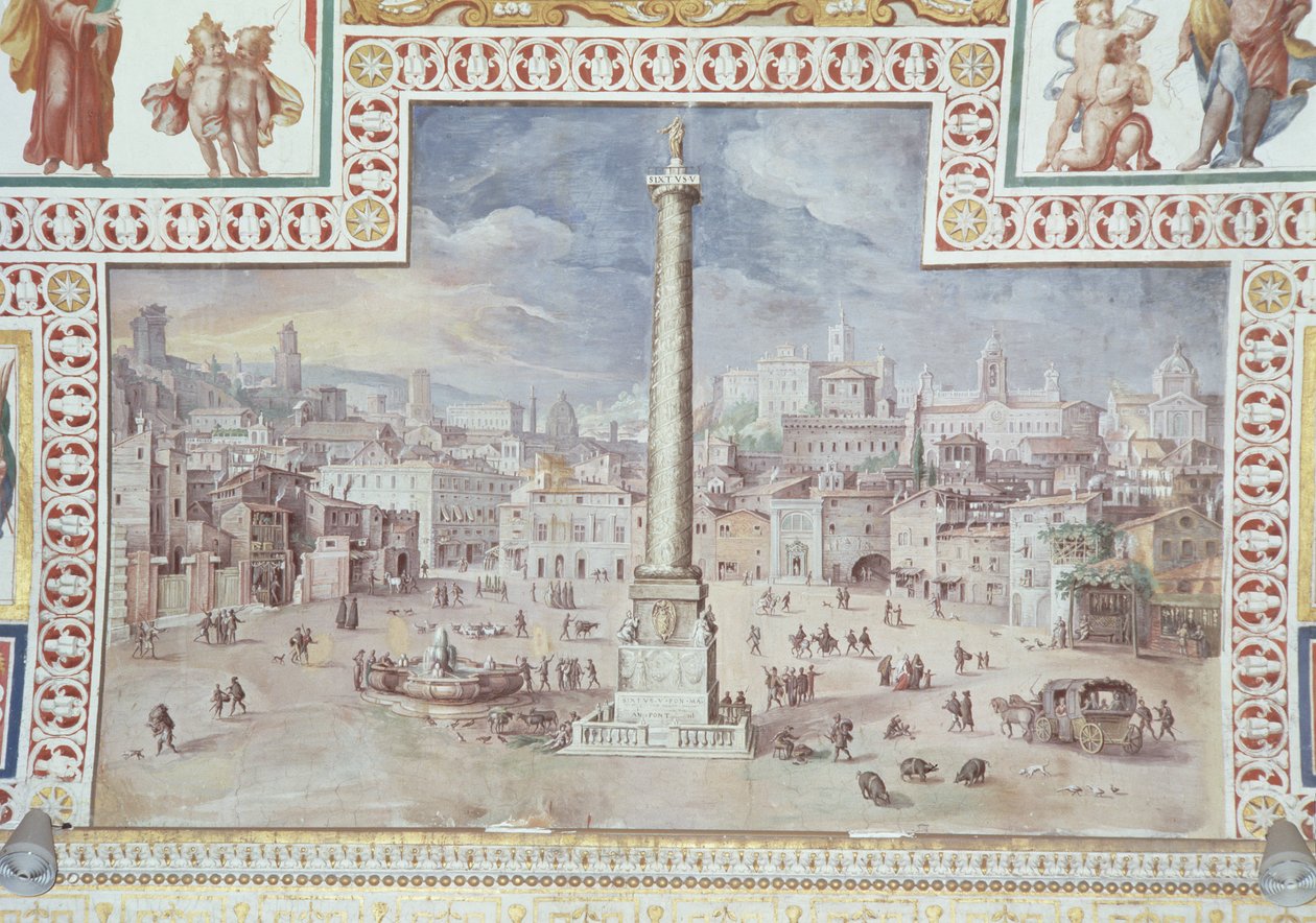 Trajans-søjlen, Trajans-forum, Rom af Italian School