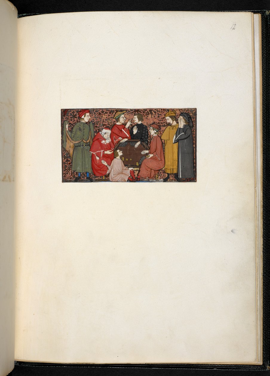 Afhandling om laster og dyder Tilføj MS 27695 f.12r, ca. 1330-40 (pergament) af Italian School