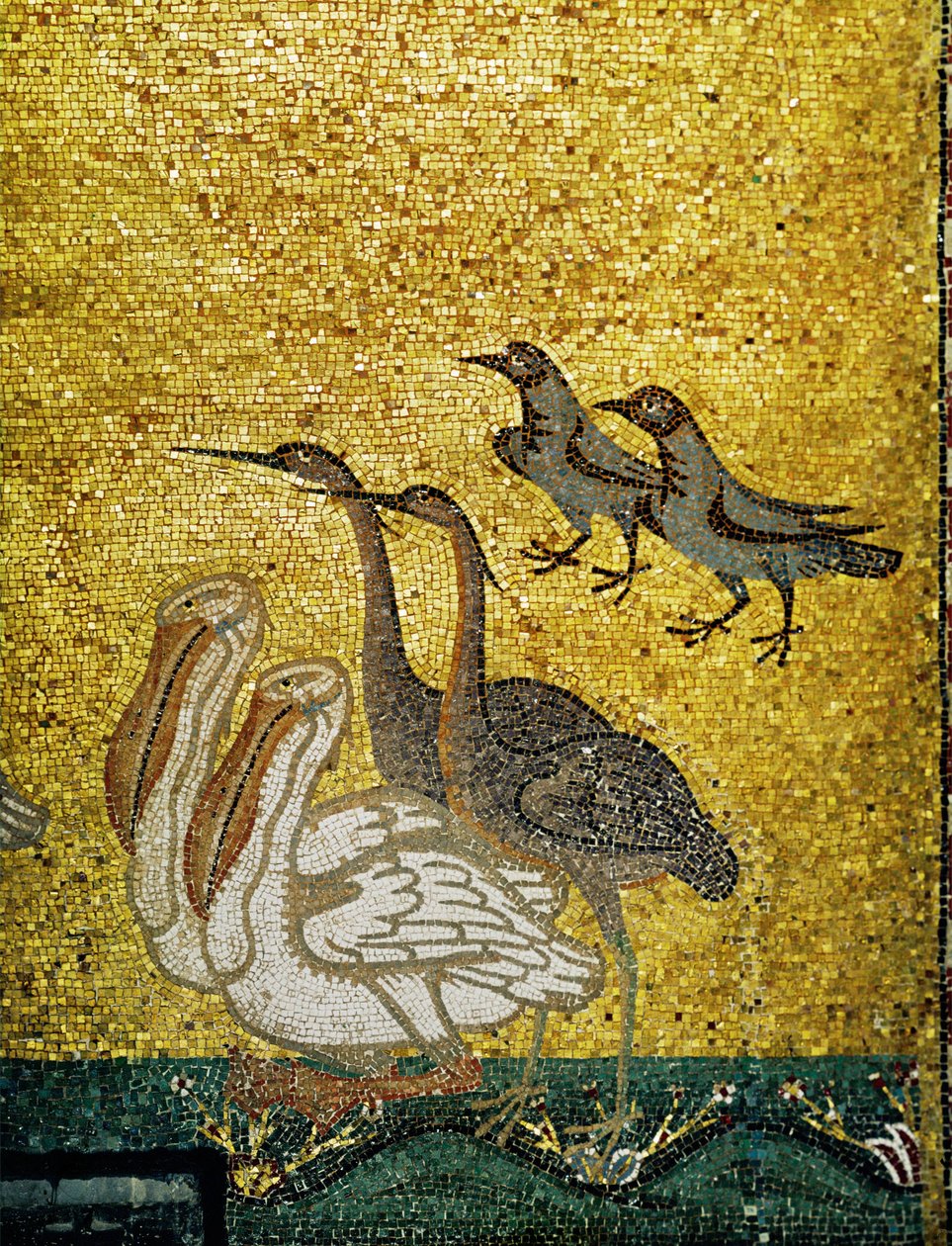 Forskellige fugle ... (mosaik) af Italian School