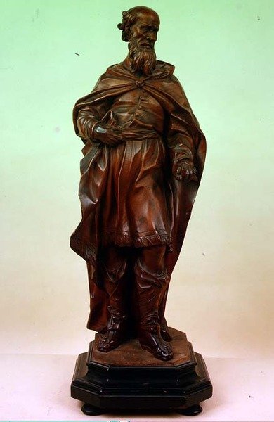 Venetiansk statue af en skægget mandlig helgen af Italian School