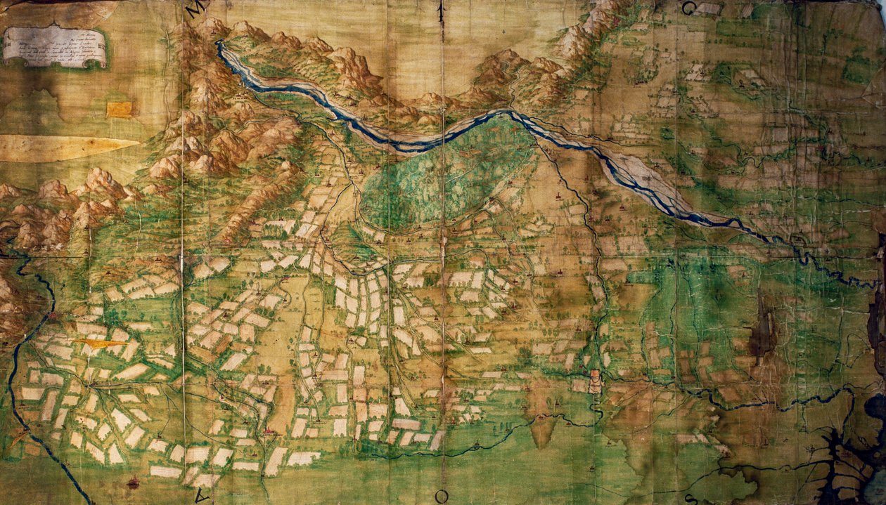 Veneto-territoriet mellem Brenta og Piave, kort, Italien af Italian School