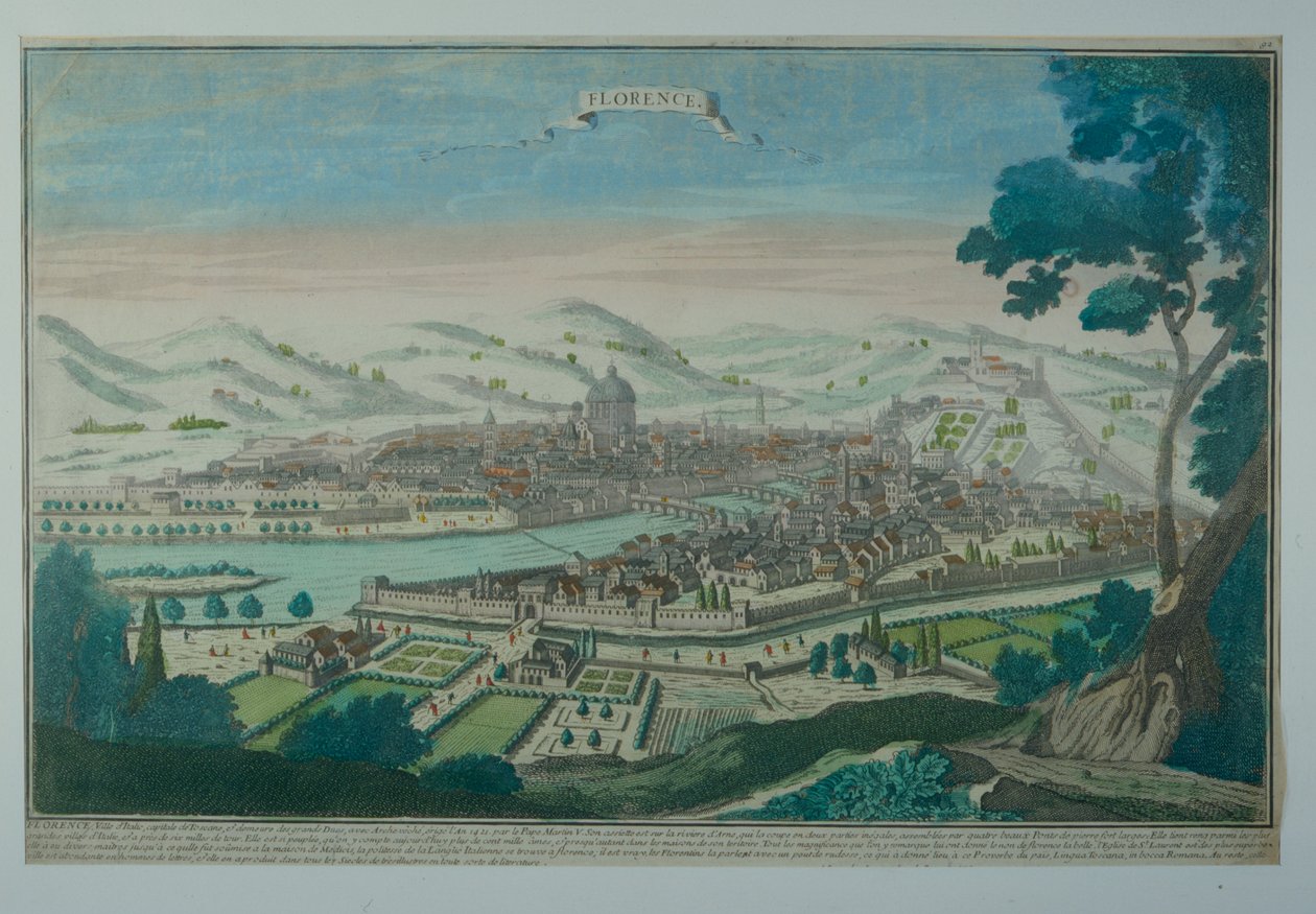 Udsigt over Firenze af Italian School