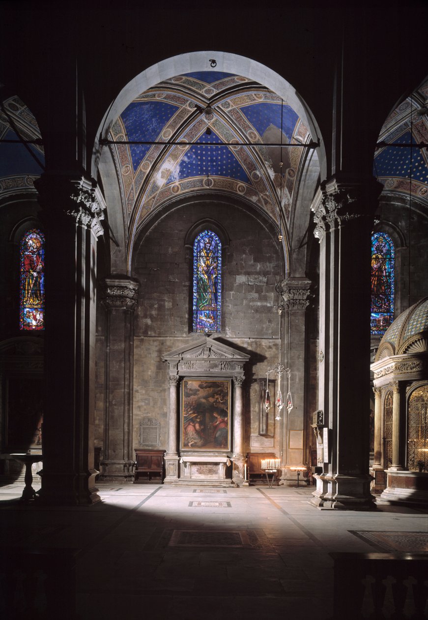 Udsigt over Lucca katedral af Italian School