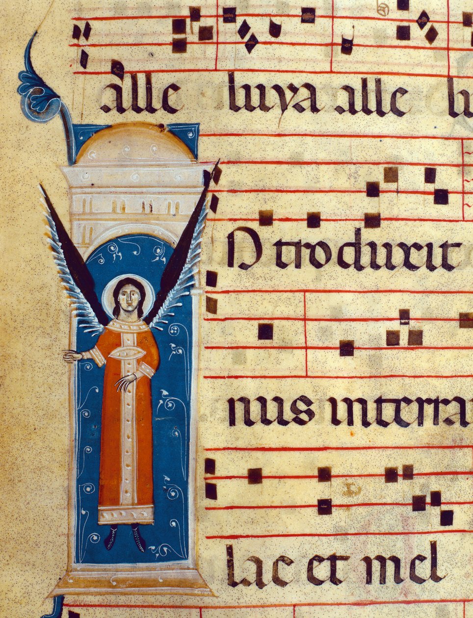 fol 4v. Detalje af englen fra Gradual, ca. 1260 (detalje af 415713) af Italian School