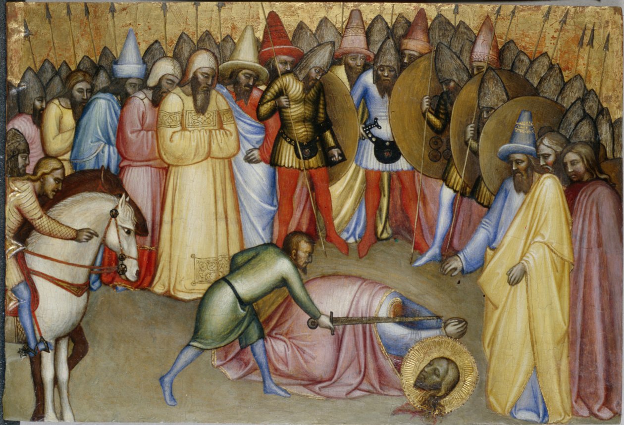 Halshugningen af en helgen (tempera på træ) af Italian School Italian School