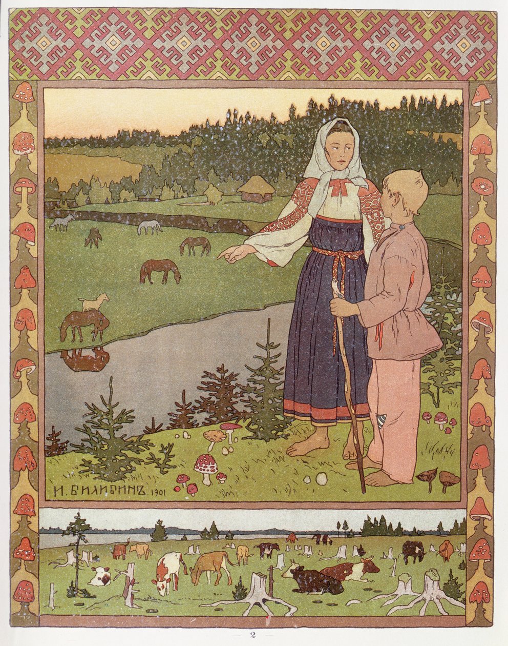 Alionouchka og Ivanouchka, 1901 af Ivan Yakovlevich Bilibin
