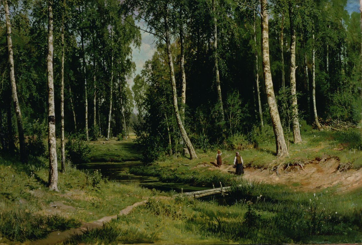 I Birkeskoven, 1883 af Ivan Ivanovich Shishkin