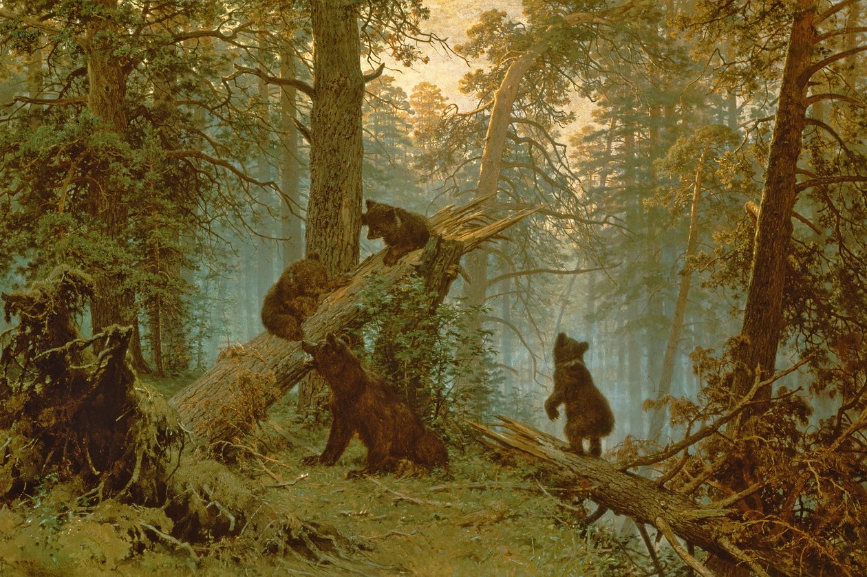 Morgen i en fyrreskov, 1889 af Ivan Ivanovich Shishkin