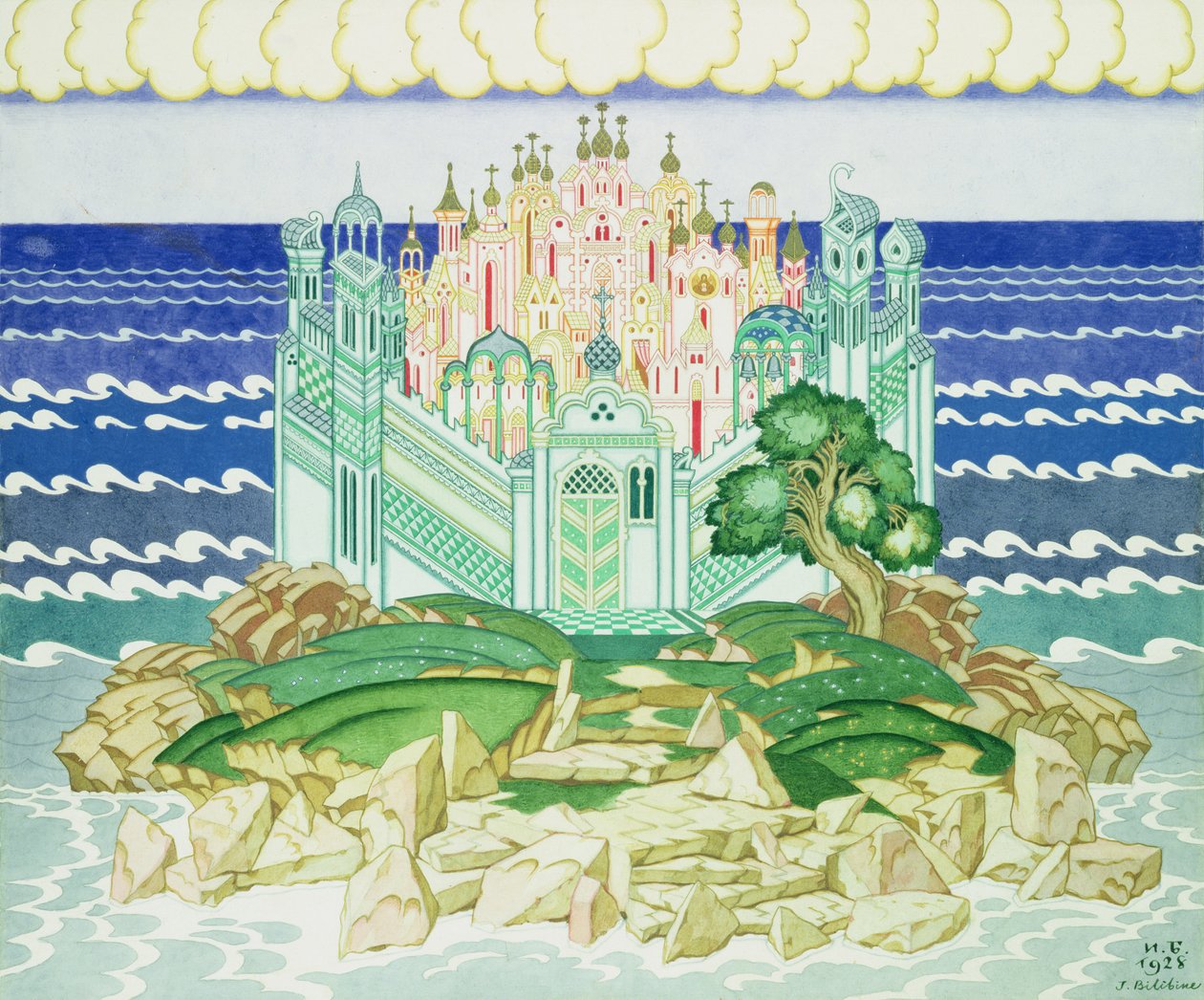 Design til indretningen af 1928-produktionen af Rimsky-Korsakovs opera 