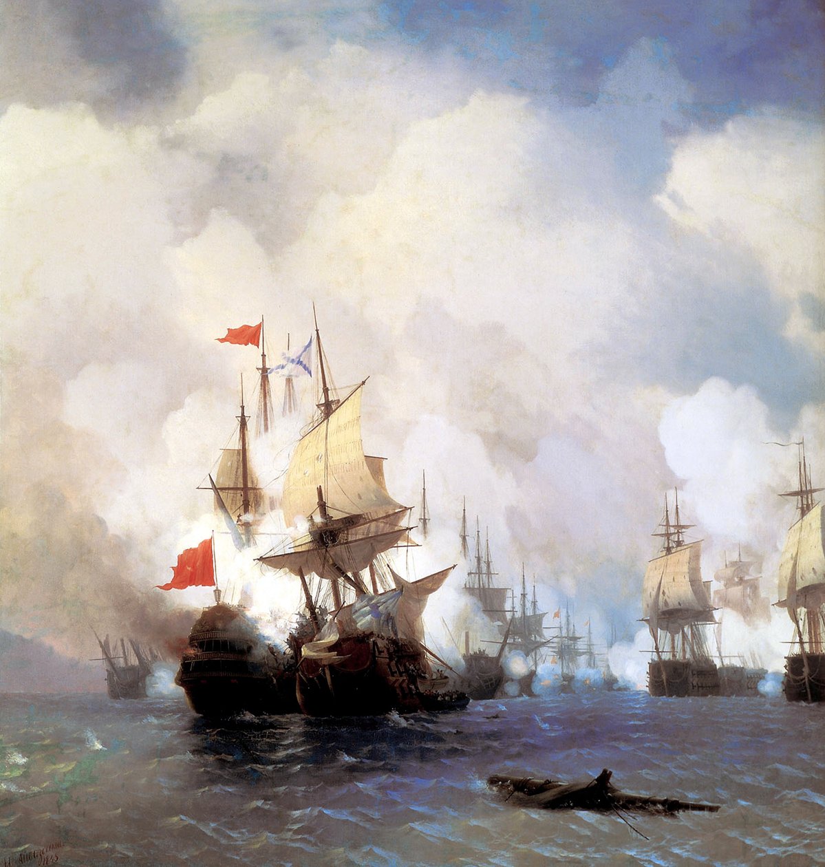 Slaget ved Chios-kanalen, 1848 af Ivan Konstantinovich Aivazovsky