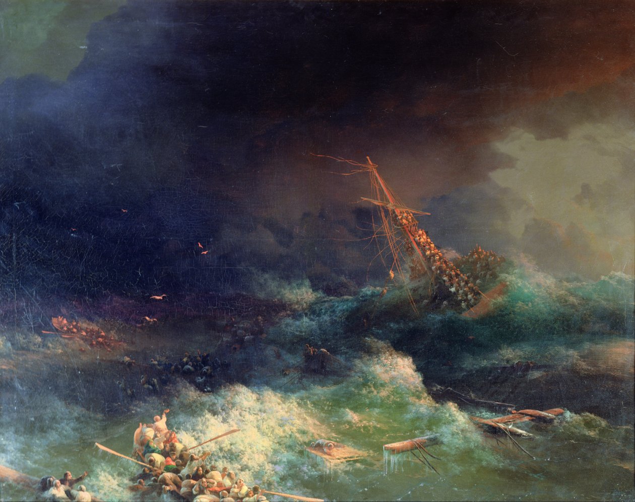 The Disaster of the Liner Ingermanland ved Skagerrake nær Norge den 30. august 1842 af Ivan Konstantinovich Aivazovsky