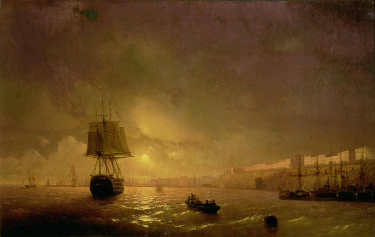 Udsigt over Odessa ved måneskin, 1846 af Ivan Konstantinovich Aivazovsky