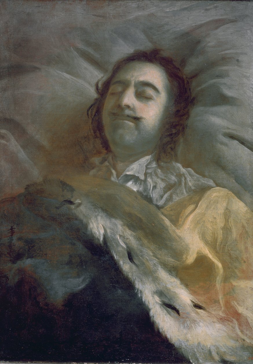 Peter I (1672-1725) den Store på sit dødsleje, 1725 af Ivan Nikitich Nikitin