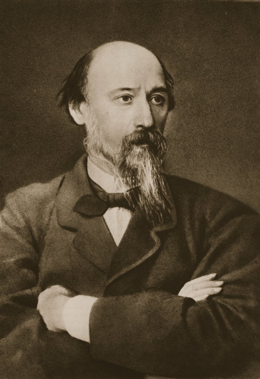 Nikolai Nekrasov (sepia foto) af Ivan Nikolaevich Kramskoy