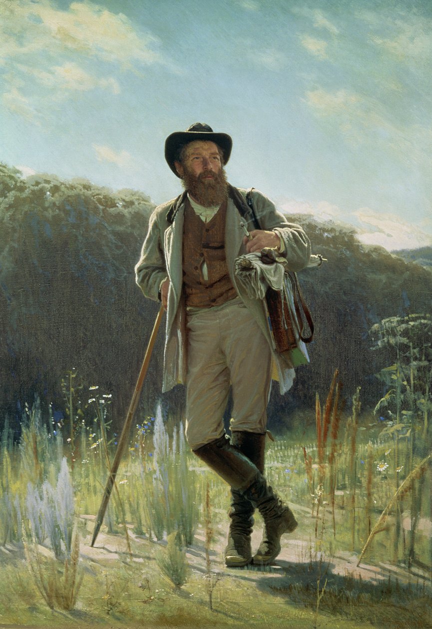 Portret af Ivan Ivanovich Shishkin (1832-98), 1873 af Ivan Nikolaevich Kramskoy