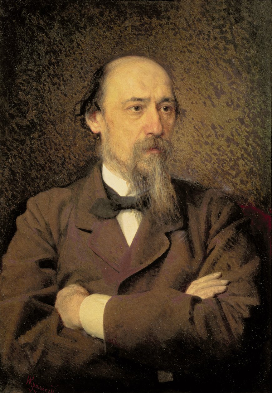 Portret af Nikolay Alekseevich Nekrasov, 1877 af Ivan Nikolaevich Kramskoy