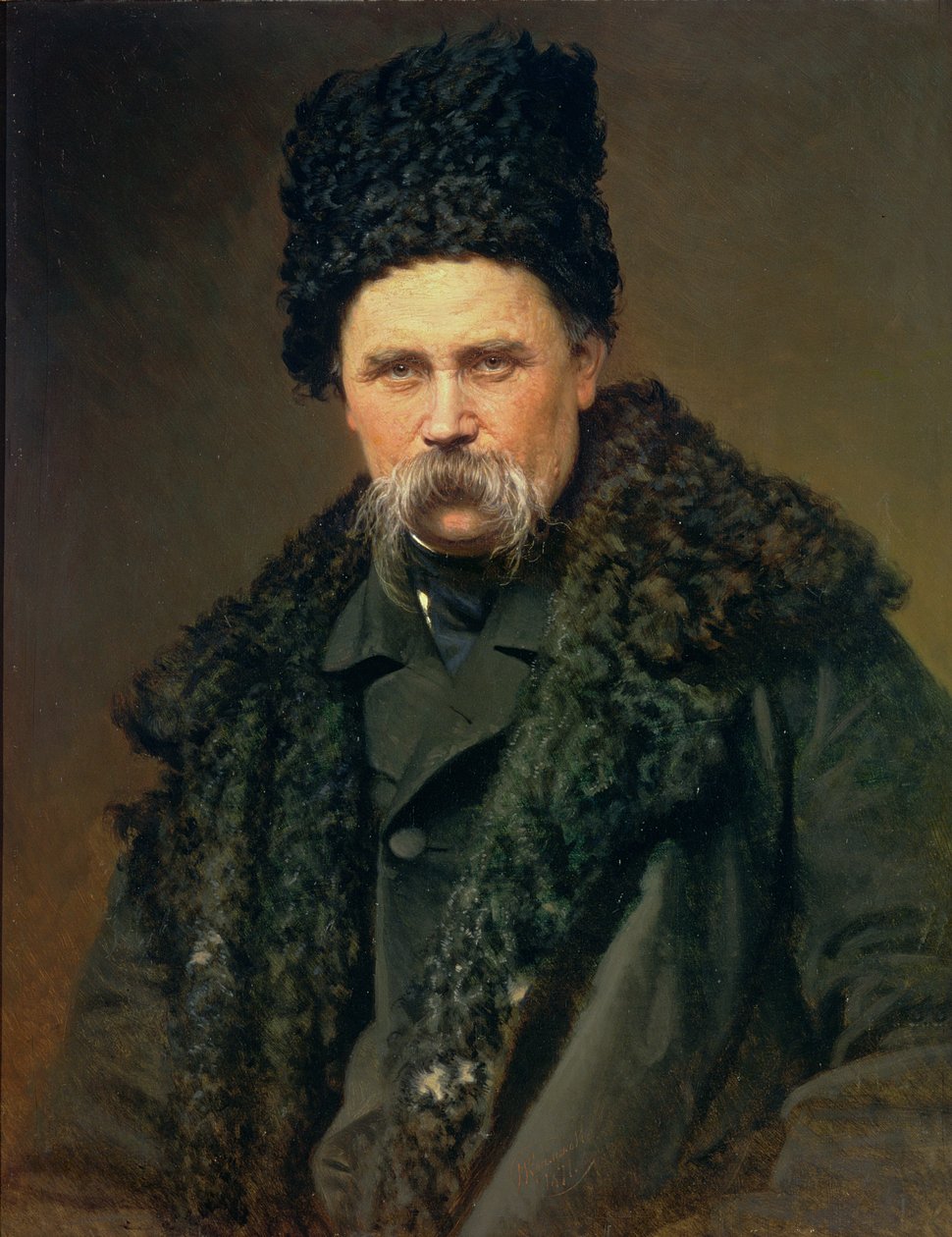 Portræt af den ukrainske forfatter Taras Grigorovich Shevchenko (1814-61), 1871 af Ivan Nikolaevich Kramskoy