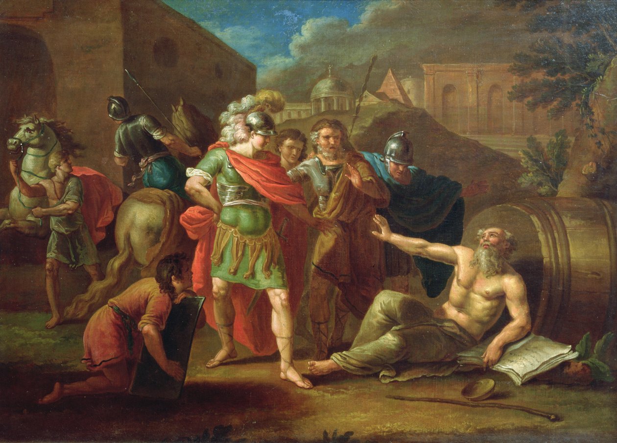 Alexander den Store besøger Diogenes i Korinth, 1787 af Ivan Philippovich Tupylev