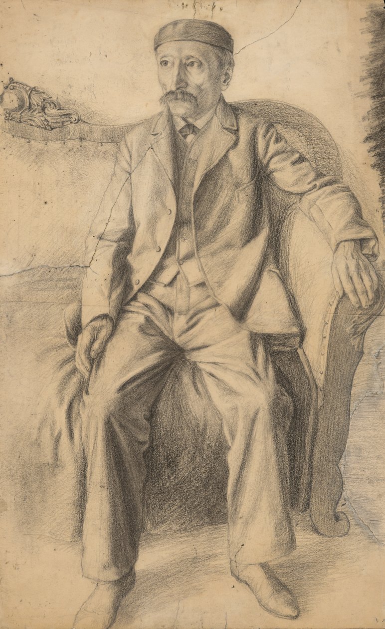 Studiet af en mand, der sad på sofaen af Ivan Zabota