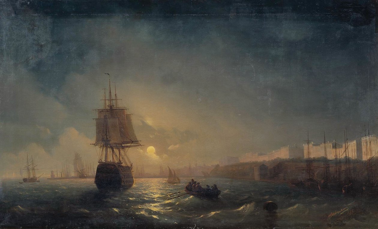 Russisk: "Udsigt over Odessa i en måneskinsnat" Udsigt over Odessa i en måneskinsnat af Ivan Aivazovsky