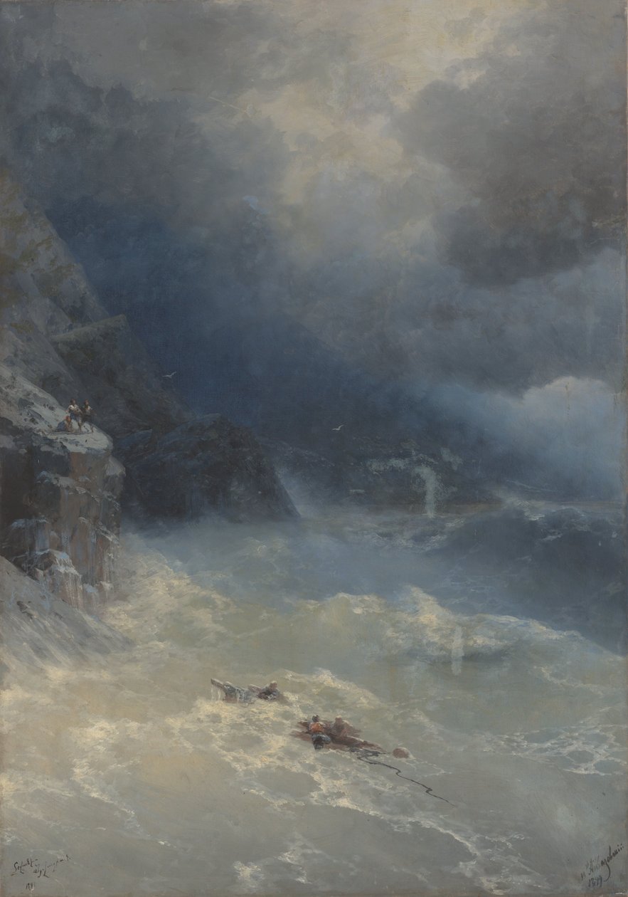 Stormen ved Kap Aya af Ivan Aivazovsky