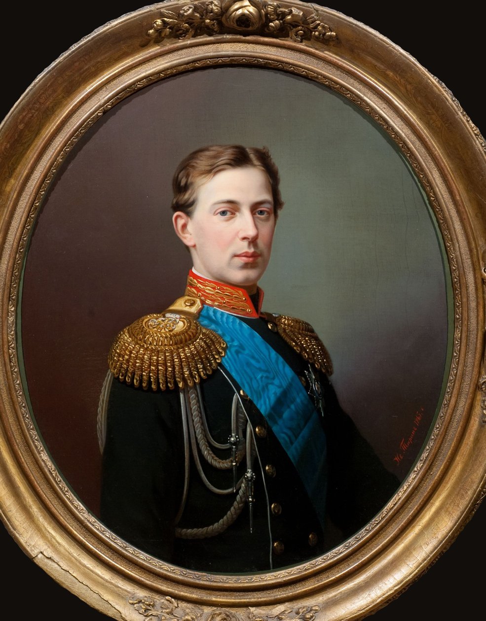 Portræt af Tsarevich Nicholas Alexandrovich af Rusland 1843-1865, 1865. af Ivan Alexeevich Tyurin