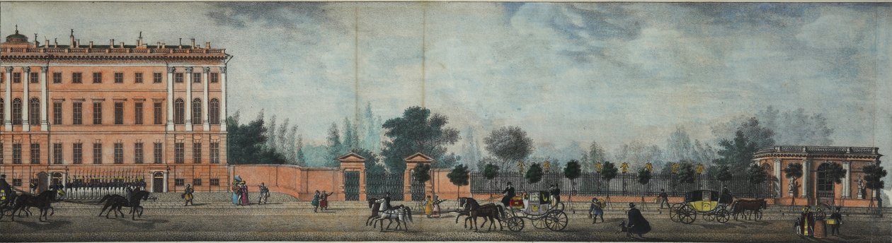 Anichkov-paladset. Fra panoramaet af Nevsky Prospekt, 1830 af Ivan Alexeyevich Ivanov