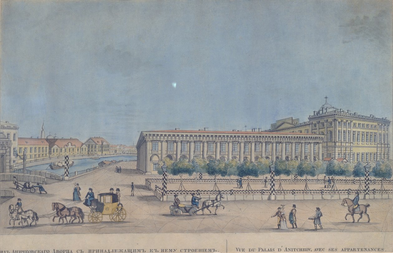 Anichkov-paladset i Sankt Petersborg, 1814 af Ivan Alexeyevich Ivanov
