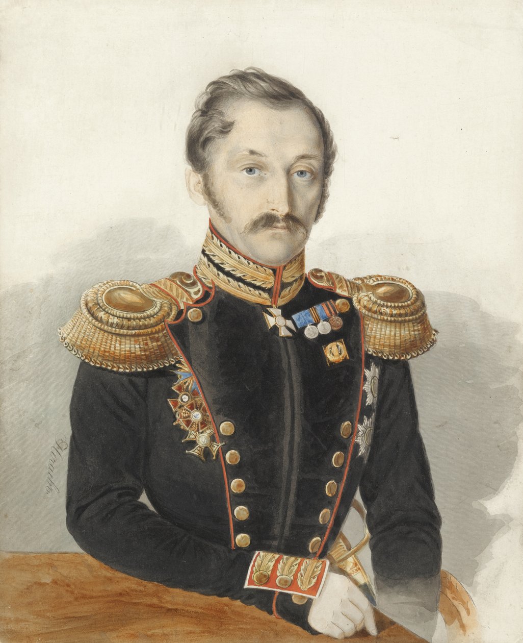 Portræt af general Alexander Danilovich Byggren 1818-1861 af Ivan Alexeyevich Nechayev