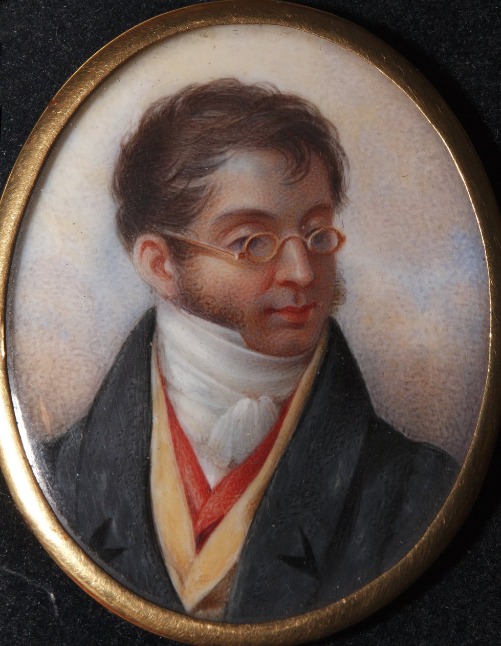 Portræt af grev Karl Robert Nesselrode (1780-1862) af Winberg, Ivan Andreyevich (?-1851). Akvarel, Gouache på horn, Slutningen af 1820