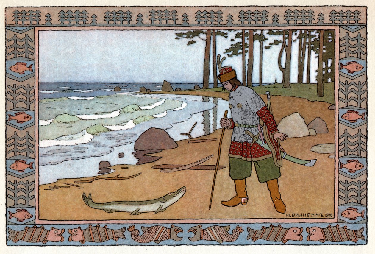 Prinsessen og frøen, ca.1899 (litografi) af Ivan Yakovlevich Bilibin