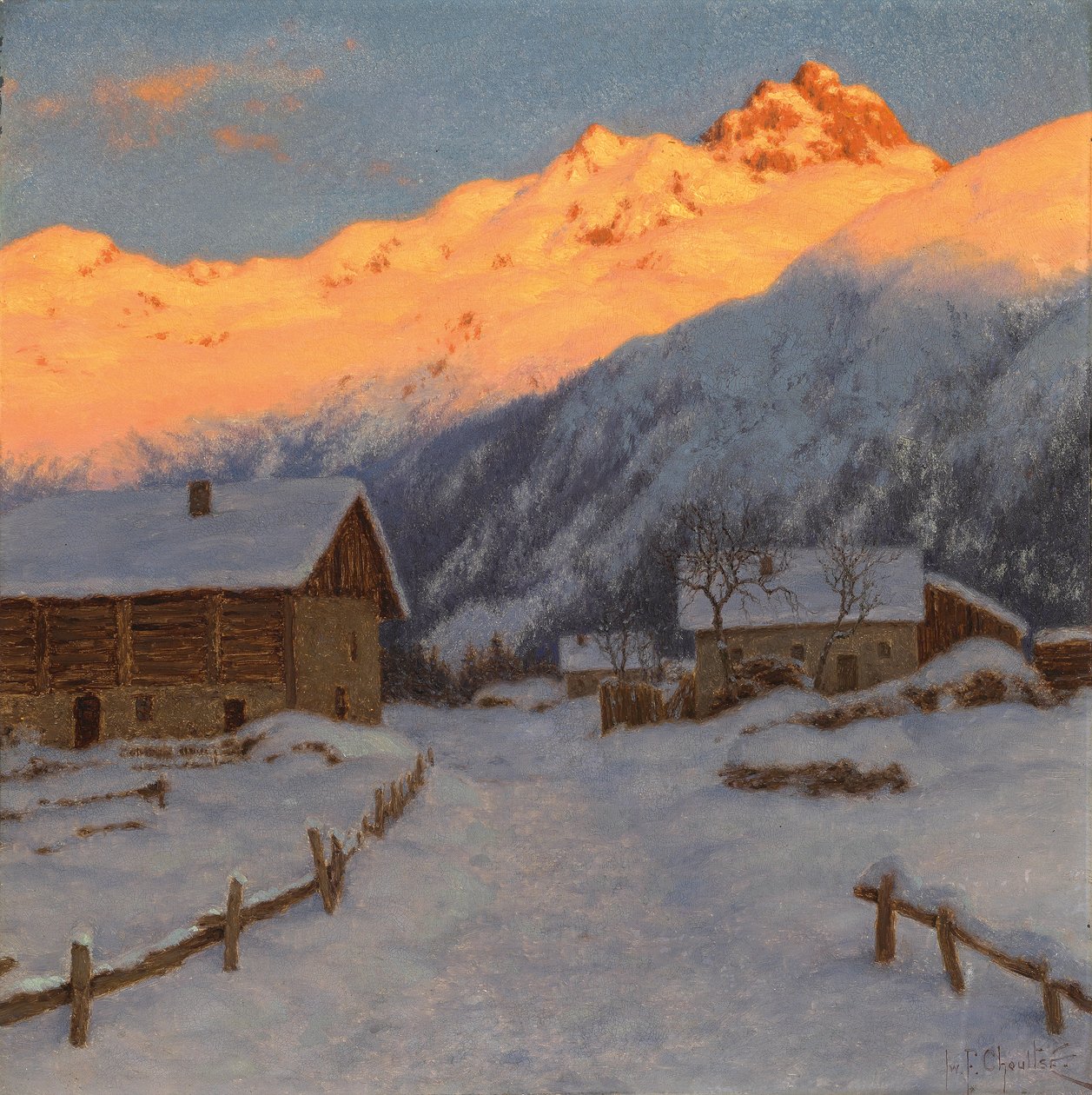 Aften på bjerget, Haute-Savoie af Ivan Fedorovich Choultse