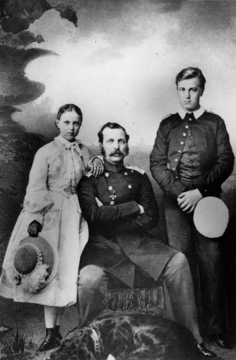 Zar Alexander II af Rusland med sin datter Maria og søn Alexei, 1863 af Ivan Fyodorovich Alexandrovsky