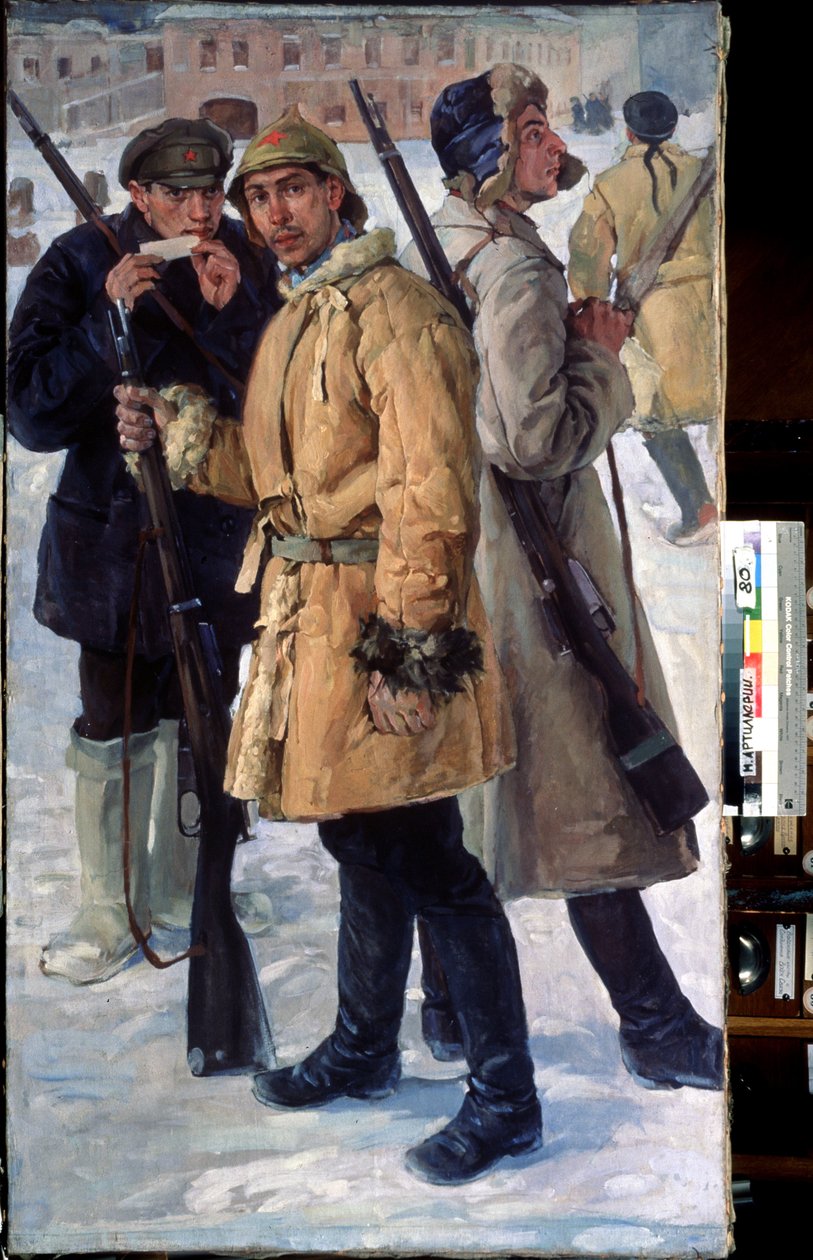 ""Soldater of the Red Army"" Maleri af Ivan Drozdov (1880-1939) 1918 State Central Artillery Museum, Sankt Petersborg af Ivan Georgievich Drozdov