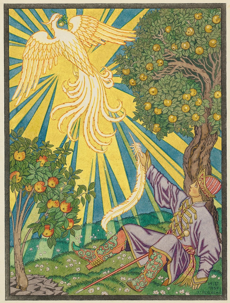 Ivan Tsarevich og ildfuglen af Ivan Yakovlevich Bilibin