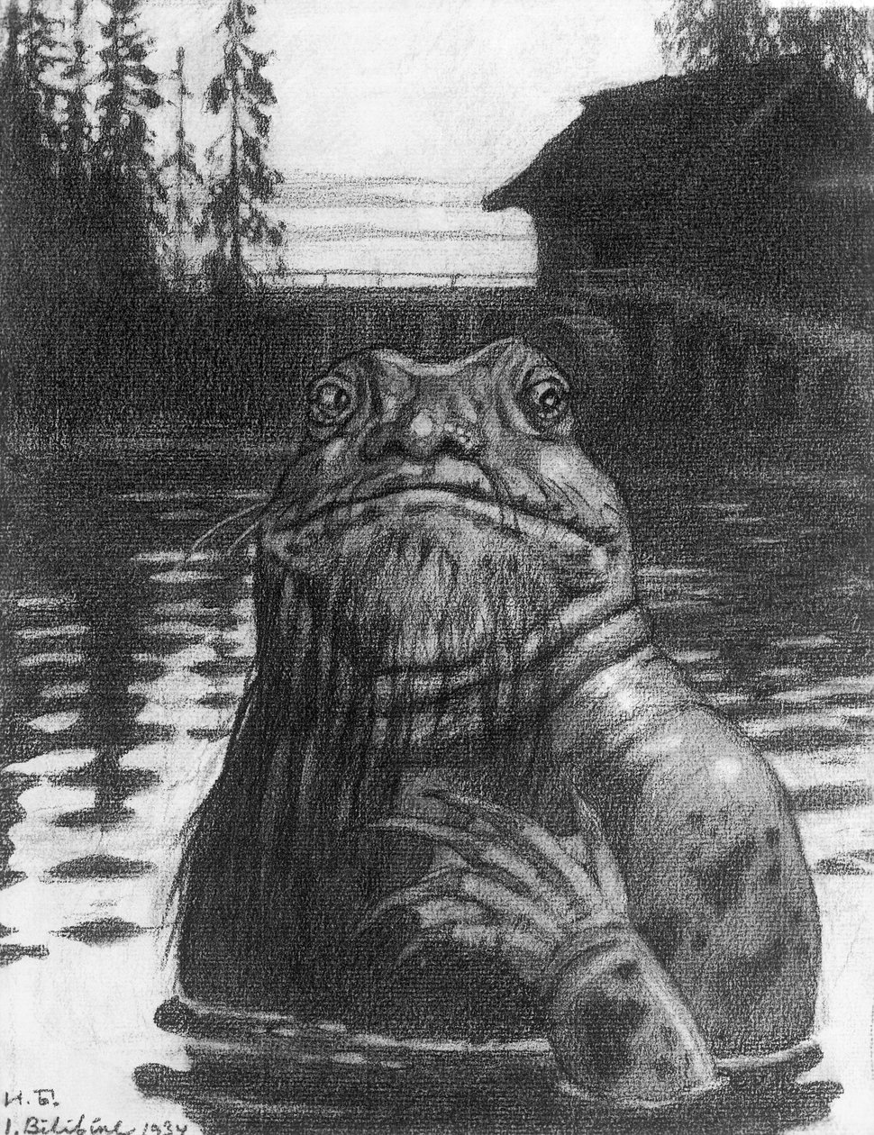 Vodyanoi, the Water Sprite, 1934 (kul på papir) af Ivan Yakovlevich Bilibin