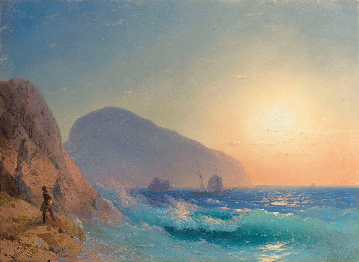 Alexander Pushkin på Krim. af Ivan Konstantinovich Aivazovsky