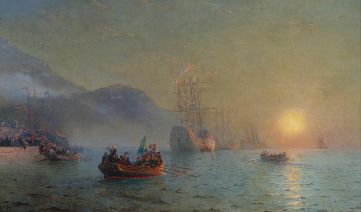 Christopher Columbus sejler fra Palos, 1892 af Ivan Konstantinovich Aivazovsky