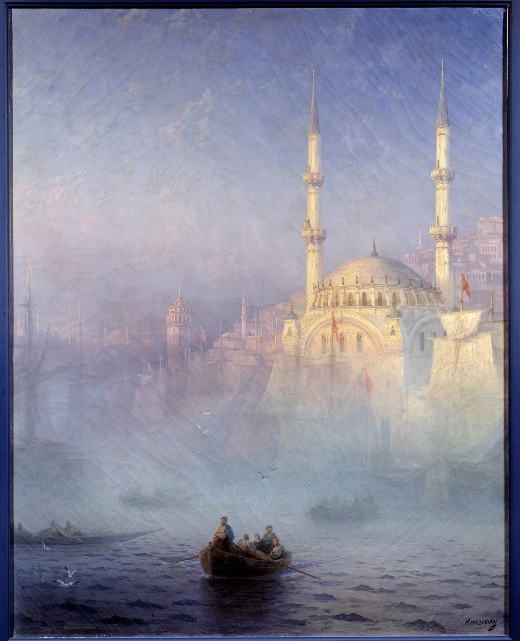 Konstantinopel, moskeen i Tophane (Mosquee Nusretiye) Maleri af Ivan Constantinovich Aivazowski (Aivazovsky 1817-1900) 1884 Søn. 1,15 x 0,9 m Brest, Museum of Fine Arts - Konstantinopel, moskeen Tophane (Nusretiye-moskeen). Maleri af Ivan Konstan af Ivan Konstantinovich Aivazovsky