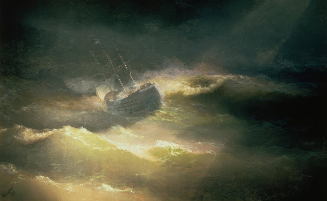 Skibet Maria ’i stormen af Ivan Konstantinovich Aivazovsky