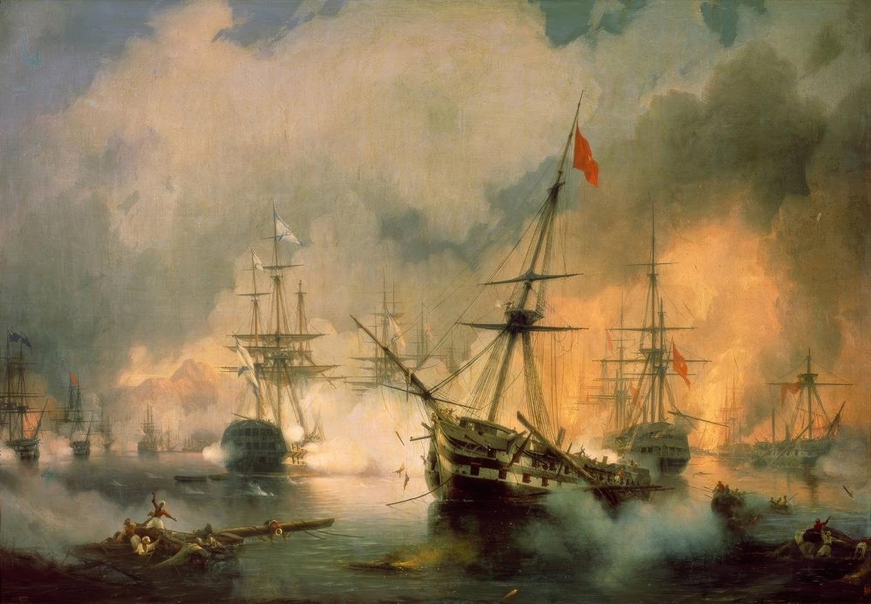 Slaget ved Navarino af Ivan Konstantinovich Aivazovsky