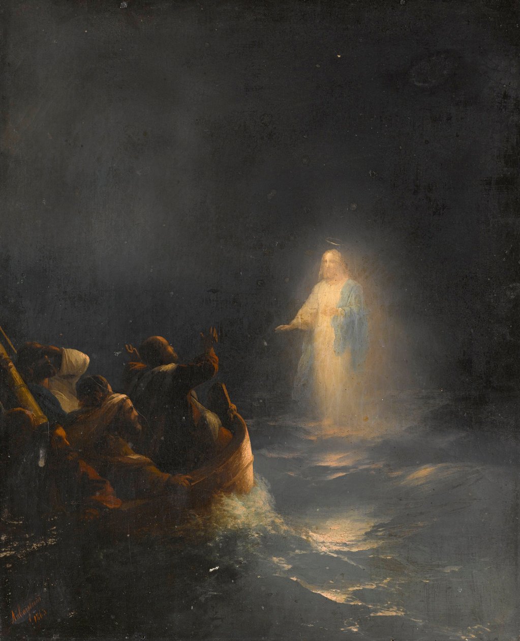 Jesus går på vandet - Jesus går på vandet, af Aivazovsky, Ivan Konstantinovich (1817-1900). olie på lærred af Ivan Konstantinovich Aivazovsky