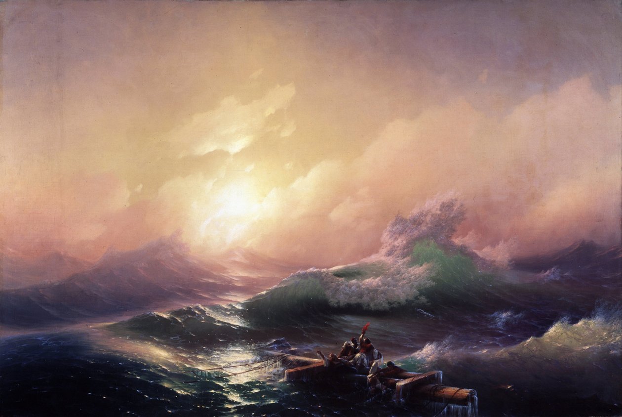 La neuvieme vague (Den niende bølge). Peinture af Ivan Konstantinovich Aivazosky (Ivan Konstantinovitch Aivazovski af Ivan Konstantinovich Aivazovsky