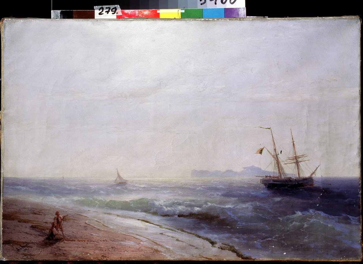 Líle de Tzapri (Italien) (Tzapri Island). Peinture af Ivan Konstantinovich Aivazosky (Ivan Konstantinovich Aivazovsky af Ivan Konstantinovich Aivazovsky