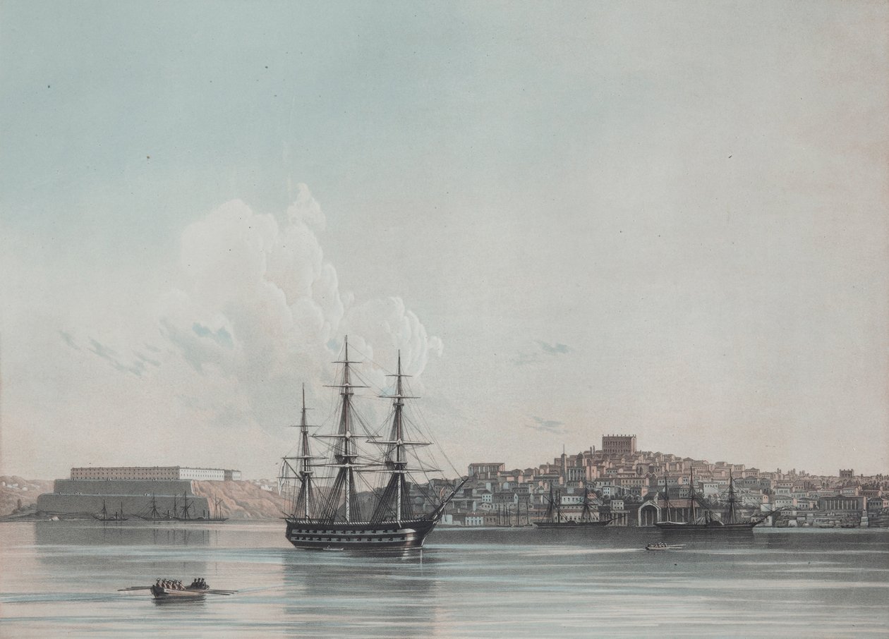 Nye marinekaserner og indre havn i Sevastopol, 1850