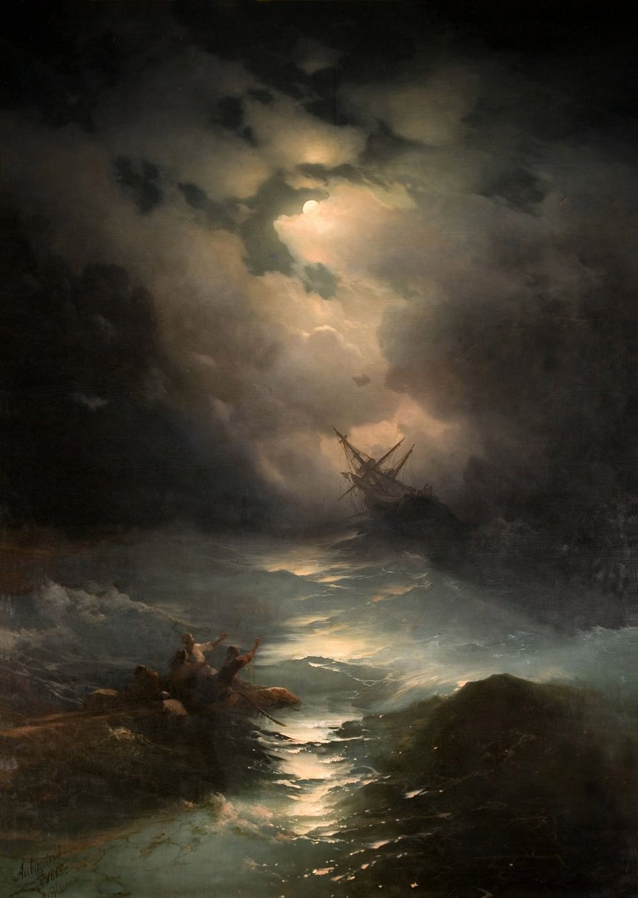 Nordsøstorm af Aivazovsky, Ivan Konstantinovich (1817-1900) af Ivan Konstantinovich Aivazovsky