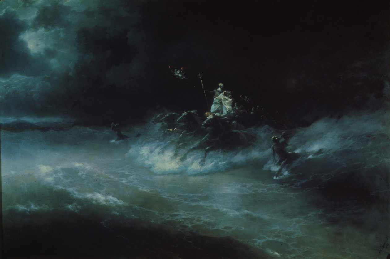 Poseidons travel over the sea, 1894 af Ivan Konstantinovich Aivazovsky