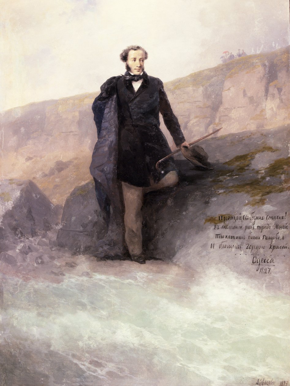 Pushkin (1799-1837) ved Sortehavets kyst, 1897 af Ivan Konstantinovich Aivazovsky