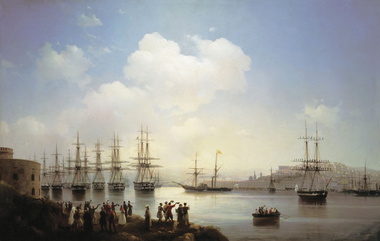 Russisk eskadron på Sevastopol-angrebet, 1846 af Ivan Konstantinovich Aivazovsky