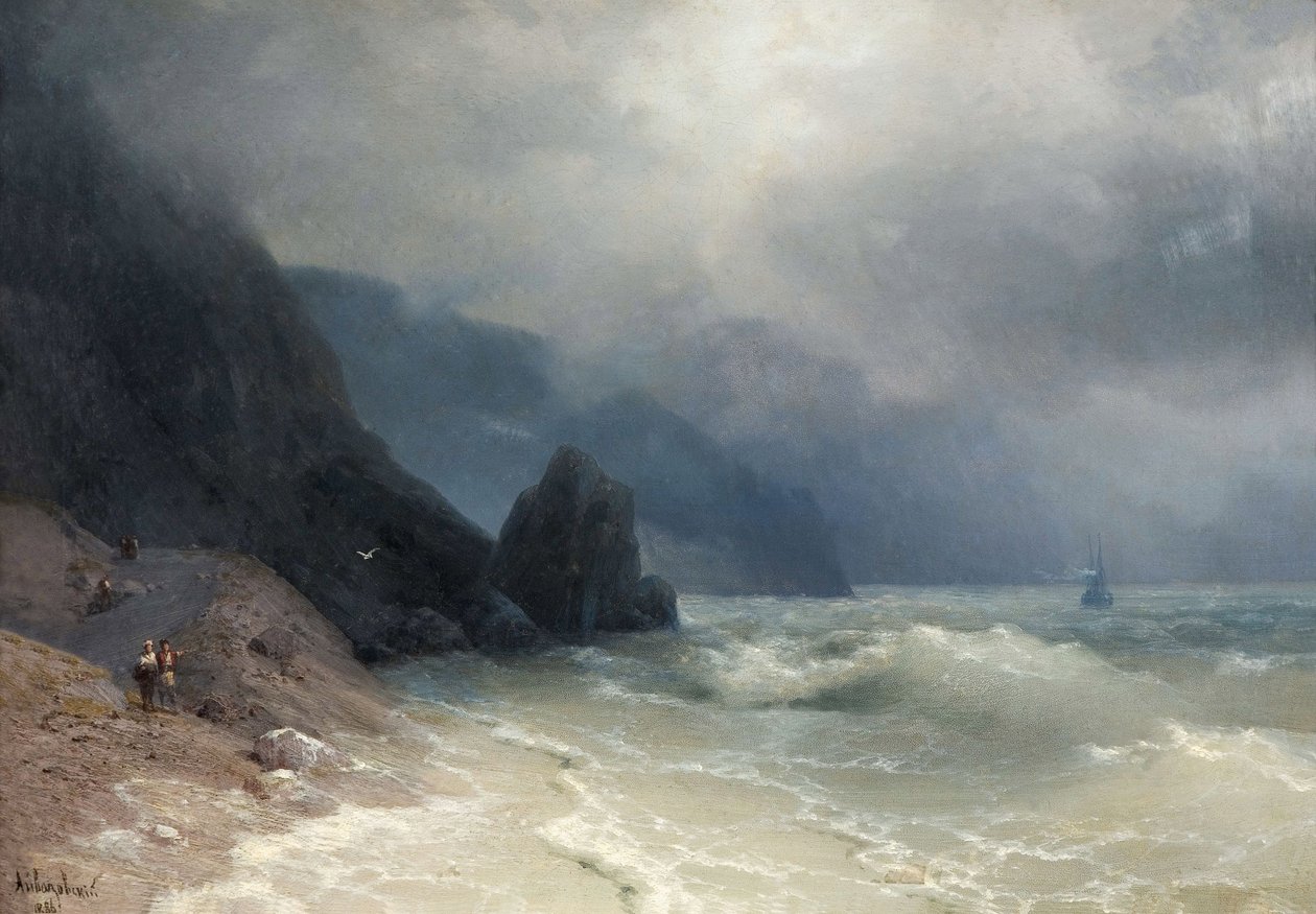 Seashore af Aivazovsky, Ivan Konstantinovich (1817-1900) af Ivan Konstantinovich Aivazovsky